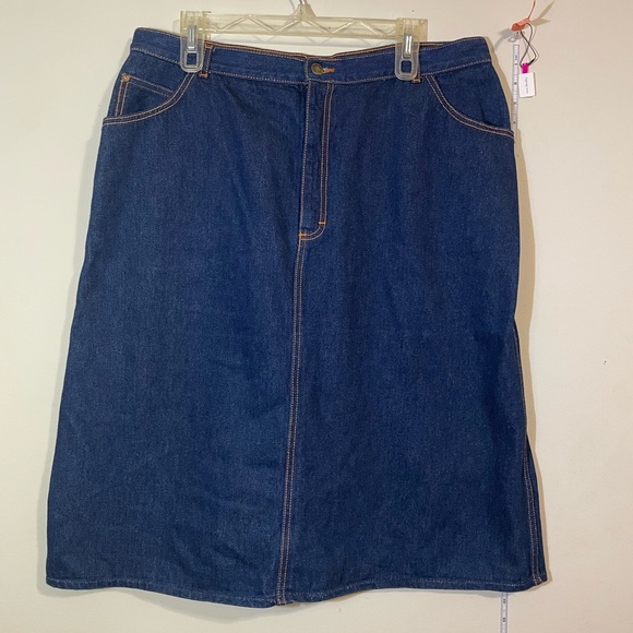 Gitano Denim Jean Skirt‎ Women’s Blue Jean Skirt 36” Waist slit 80’s like new - Picture 6 of 10